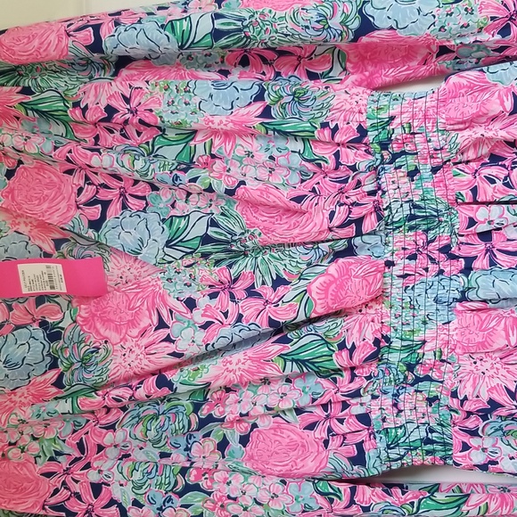 Lilly Pulitzer Cristiana Dress Oyster Bay Navy Always Be Blooming - Picture 5 of 16